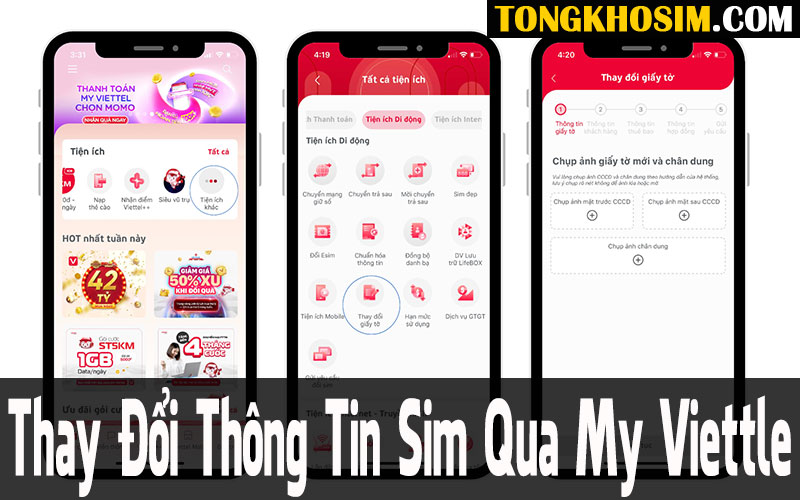 thay đổi thông tin sim viettel qua my viettel