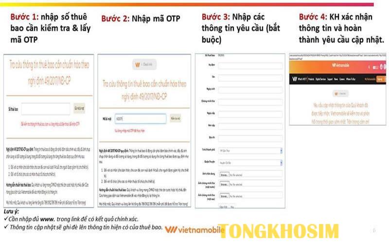 Kiểm tra thông tin sim chính chủ ngay trên website của nhà mạng Vietnamobile