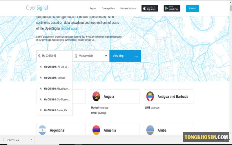 Có thể sử dụng OpenSignal để kiểm tra vùng phủ sóng của sim Vietnamobile