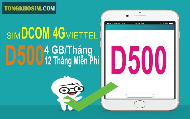 D500 là gói sim Viettel không giới hạn tốc độ giành cho thuê bao Dcom
