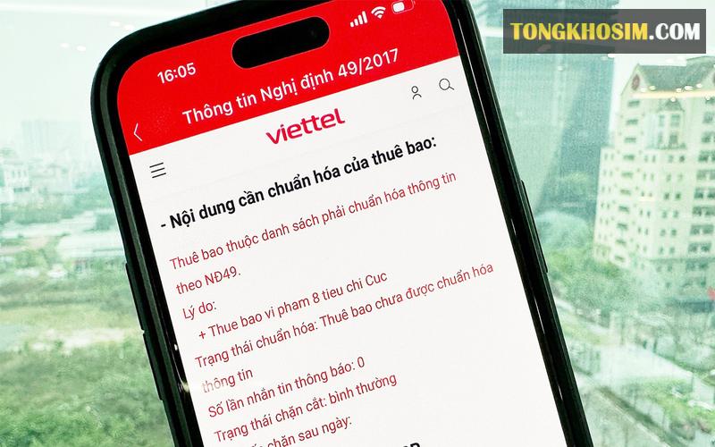 Chưa đăng chính chủ cho sim Viettel trả sau cũng là nguyên nhân khiến sim bị khóa 2 chiều
