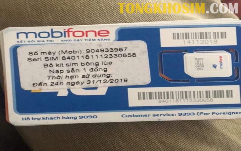 bạn có thể lấy số seri sim mobifone ngay trên bề mặt sim số